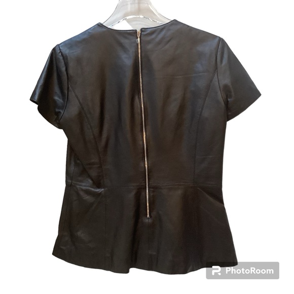 Neiman Marcus LEATHER T-Shirt - Genuine Napa Leather - Polyester Lined - Size L - Picture 4 of 9